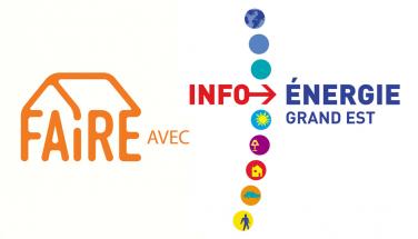 Le logo "FAIRE avec Info Energie Grand Est"