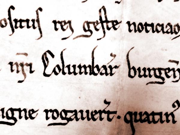 Le plus ancien document conservé aux Archives municipales de Colmar : Une charte de 1212 - détail